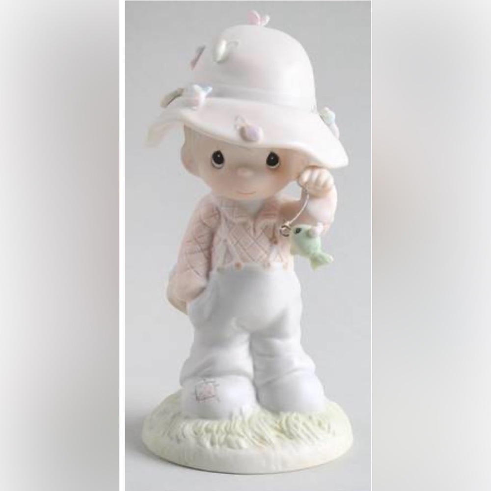 Enesco Precious Moments “ My Love Will Never Let you Go” boy with fish 1986
